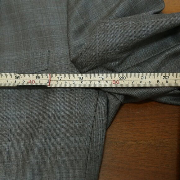 Samuelsohn x Loro Piana Super 150s Wool Blazer 44L Gray Plaid Italy - Picture 11 of 15